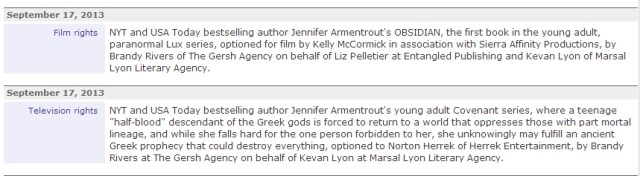 Jennifer L. Armentrout movie news